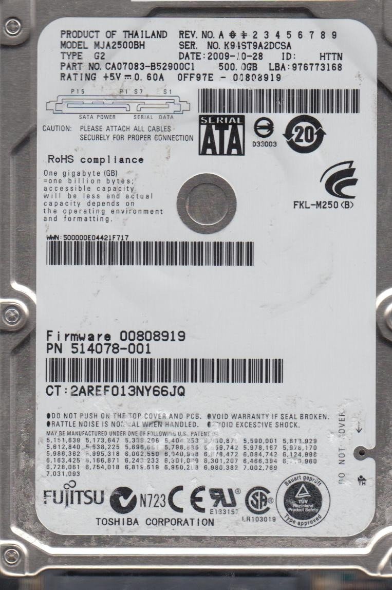 (未使用･未開封品)　MJA2160BH (2.5インチHDD 160GB S-ATA) FUJITSU f4u0baa Fujitsu MJA2160BH-G2 - 160GB 5.4K RPM SATA 9.5mm 2.5